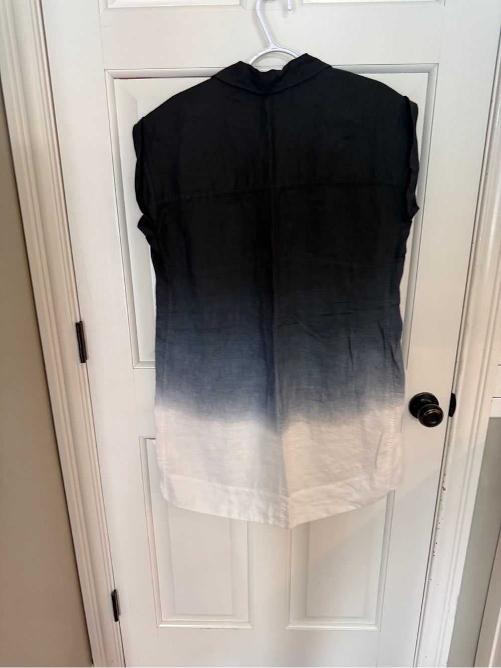 Pure Amici 100% Linen Ombré Sleeveless Button Front Mini Dress 25562 - Picture 8 of 11